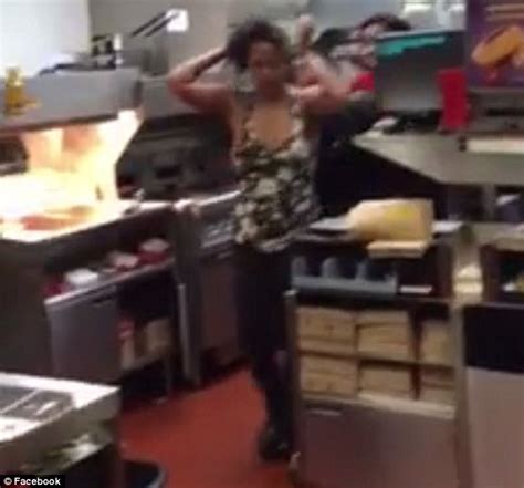 Brawl Erupts Behind The Counter At Mcdonalds As Two Female Employees