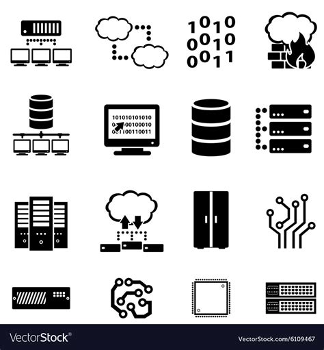 Data Computer And Cloud Computing Icons Royalty Free Vector