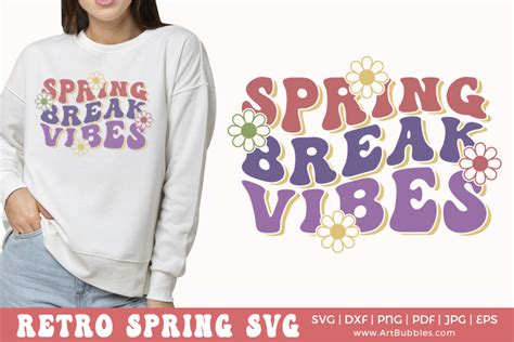 Free Spring Break Vibes Retro Svg Artbubbles