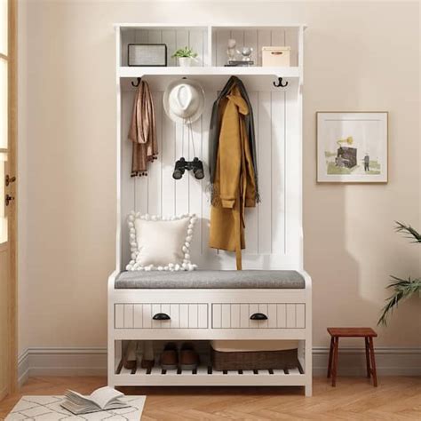 Reviews For Fufu Gaga In White Wood In Coat Rack With Metal