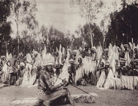 tutsi chief   warriors wearing costumes   stock image