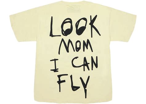 Travis Scott Look Mom I Can Fly Tee Yellow Mens Us