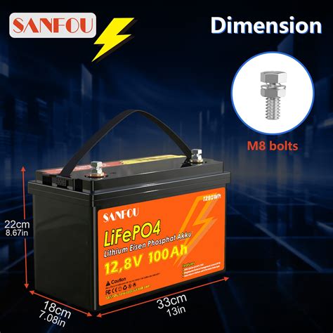 Sanfou 128v 100ah Lifepo4 Battery Built In 100a Bms