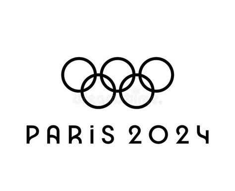 Logo De Paris 2024 Symbole Noir Officiel Jeux Olympiques Abstrait Image