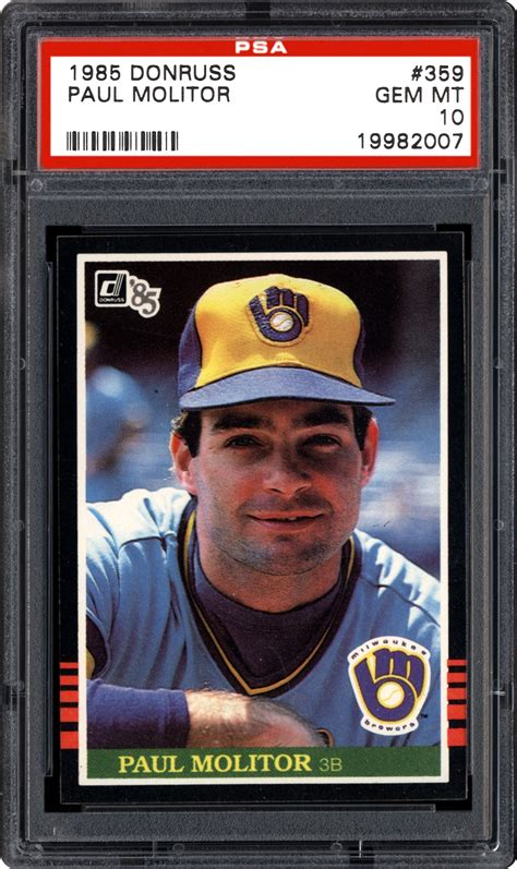 1985 Donruss Paul Molitor PSA CardFacts