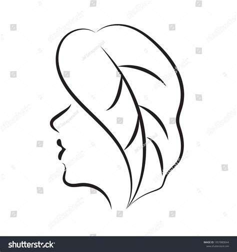 vector art side view female face stock vector royalty