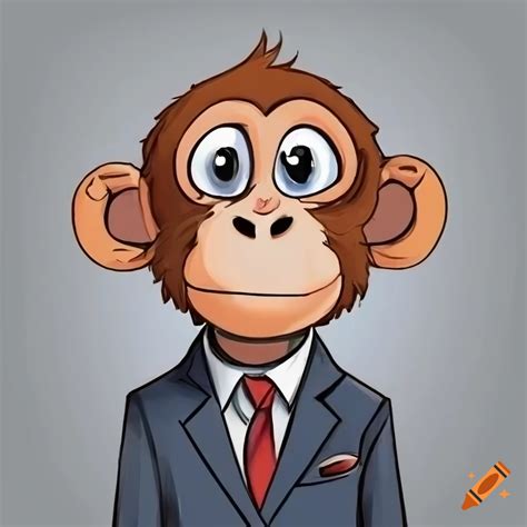 Illustration Of A Monkey Wearing A Suit On Craiyon