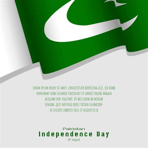 Happy Pakistan Independence Day Poster With Waving Pakistani Flag