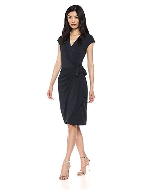 Amazon Lark Ro Women S Classic Cap Sleeve Wrap Dress Clothing