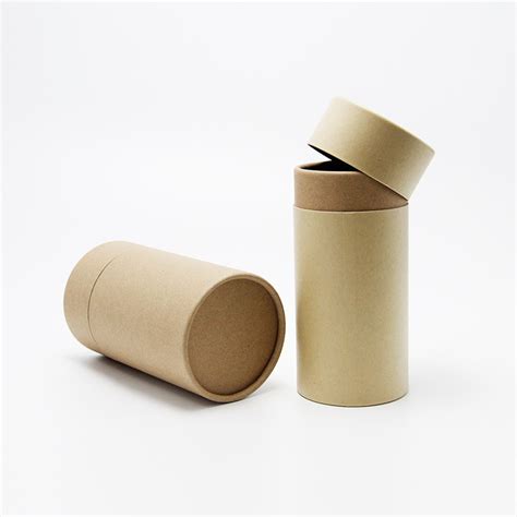 Custom Printed Cylinder Kraft Paper Tube Recyclable Tea Packaging