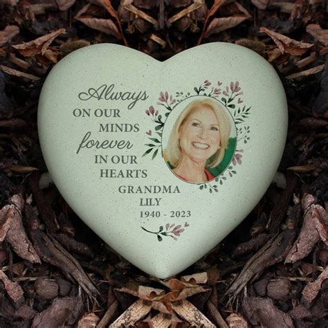 Personalised In Loving Memory Photo Upload Floral Memorial Etsy