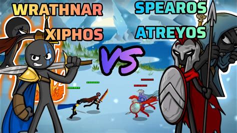 Stick War Wrathnar And Xiphos Vs Spearos And Atreyos Swordwrath