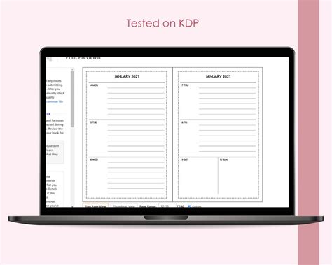 2021 Weekly Planner 6x9 Kdp Interior Template Editable Etsy