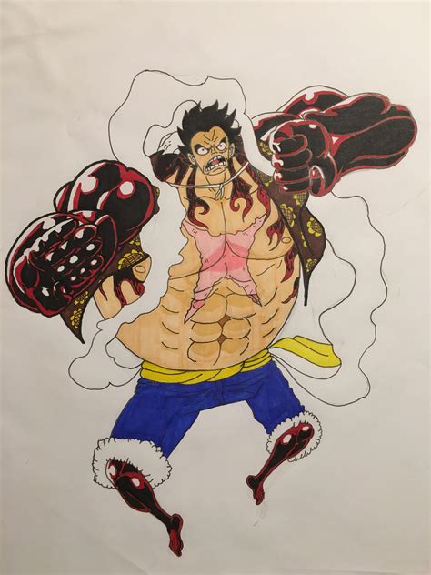 Drawing of Gear 4 Bounce Man (bad lighting) : r/OnePiece