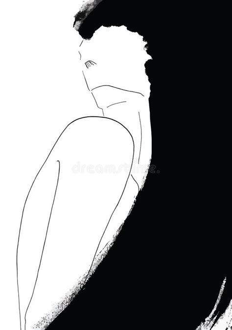 Woman With Long Black Hair Stock Illustration Illustration Of