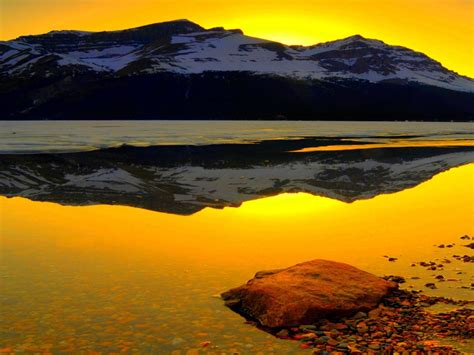 Mountain Lake At Sunset HD desktop wallpaper : Widescreen : High ...