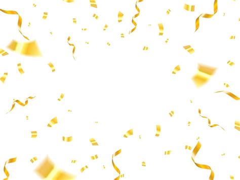 Premium Vector Falling Shiny Golden Confetti Isolated On White