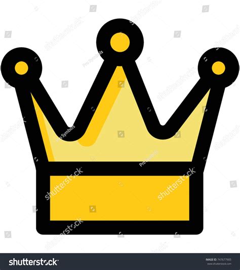 Cartoon Illustration King Crown Symbol Golden Stock Vector Royalty