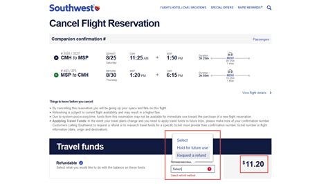 Southwest Airlines Cancellation Policy Fees