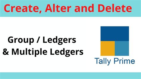 How To Create Group In Tally Prime Ledgers Multiple Ledgers In