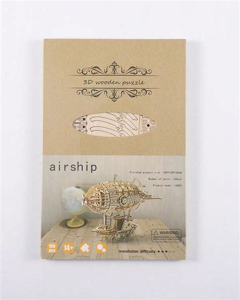 D Wooden Puzzle Airship Wooden Airship Model For Adults Model