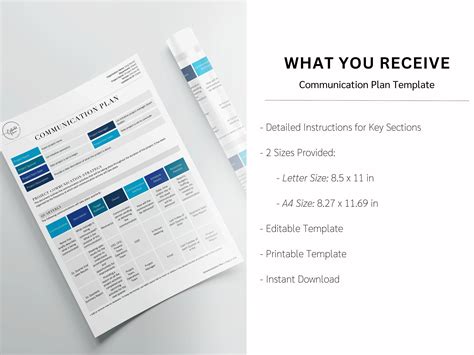 Communication Plan Template Project Management MS Word Instant Download ...