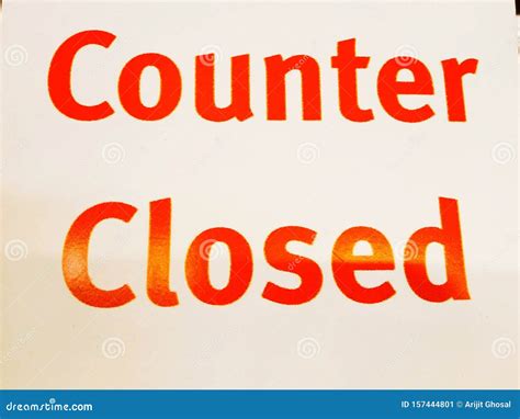 A Text In A Shopping Mall Written That Counter Closed Stock Image