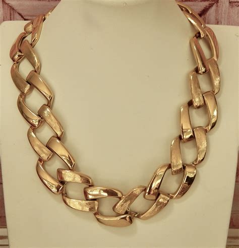 Thick Gold Chain Necklace Vintage Napier Chunky Link Chain Gold