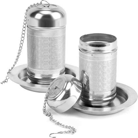 2pcs Infuseur Thé Avec Chaîne Et Plateau Boule À Thé Filtre À Thé