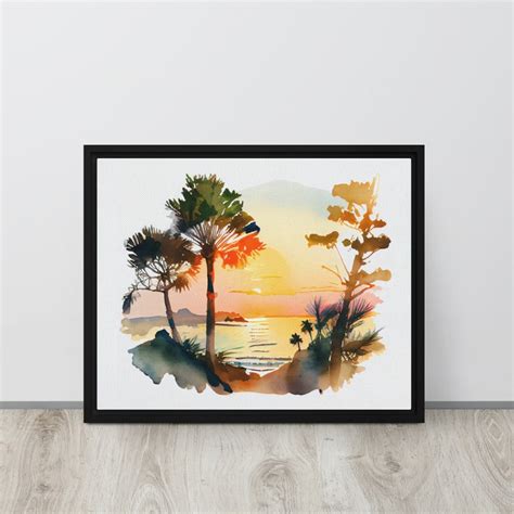 Beach Sunset Watercolor Painting. - Etsy