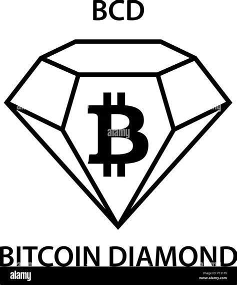 Bitcoin Diamond Coin cryptocurrency blockchain icon. Virtual electronic ...