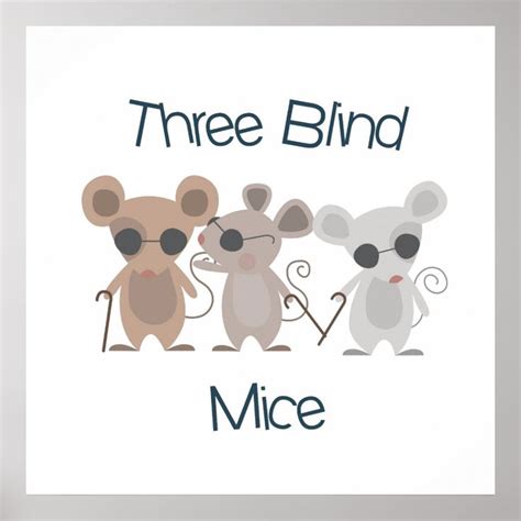 Three Blind Mice Poster | Zazzle | Three blind mice, Mouse drawing, Kids poster