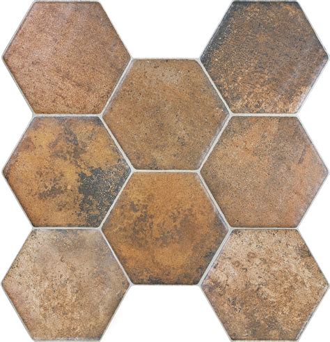 10 Hexagon Ceramic Floor Tile Decoomo