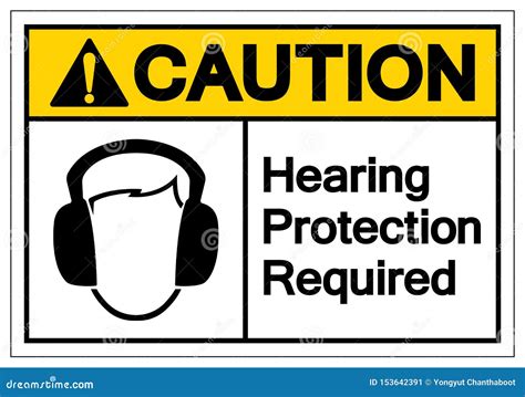 Caution Hearing Protection Required Symbol Sign Vector Illustration