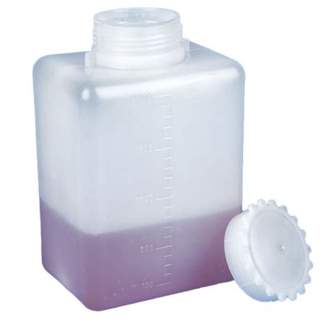 Bottle With Screwcap Wide Mouth Square Graduated Pe Cap Pp 2000ml 20bag 2 Bagsunit