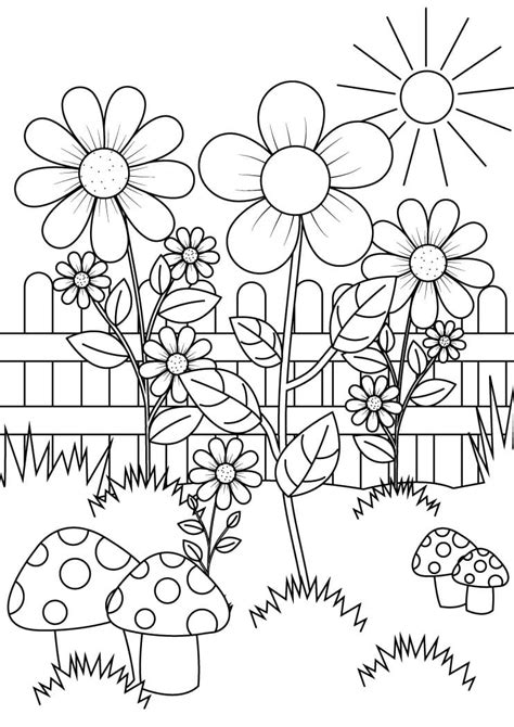 Dibujos De Lindo Jardin Para Colorear Para Colorear Pintar E Imprimir