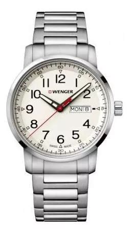 Reloj Attitude Correa De Acero Inoxidable Dial Blanco Wenger Cuotas