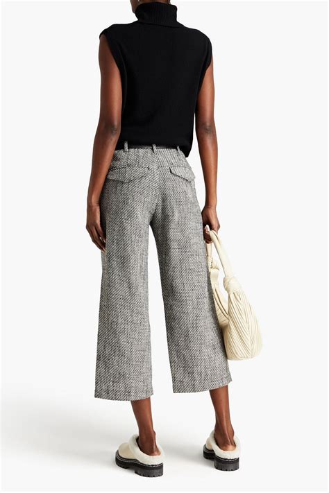 RAG BONE Dylan Cropped Cotton Blend Tweed Straight Leg Pants THE OUTNET