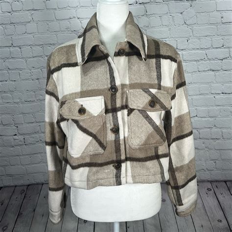 Love Tree Jackets Coats Love Tree Cropped Brown And Cream Color