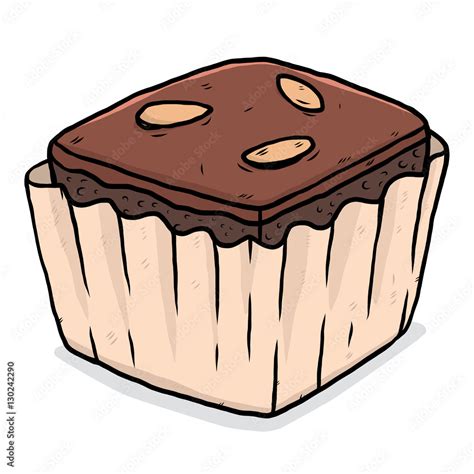 Brownie Cartoon Vector And Illustration Hand Drawn Style Isolated