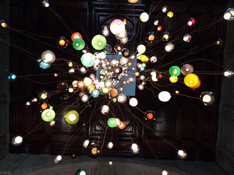 Looking Directly Upwards Into Light Sculpture In Main Entrance London