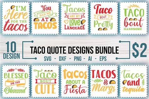 Taco Quote Designs Svg Bundle Graphic By Crafty Bundle · Creative Fabrica