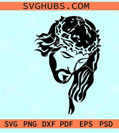 Jesus Face SVG Jesus SVG Files Jesus Head SVG Christianity SVG