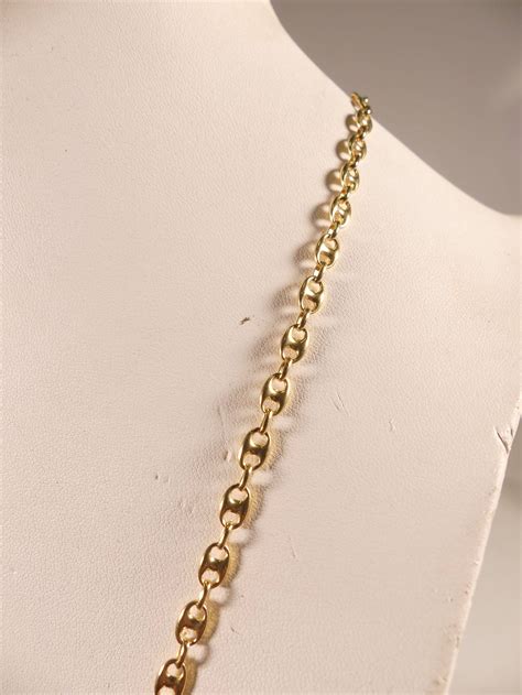 Collier en or jaune 18K 750 00 maillons grains de café Poids 26 9