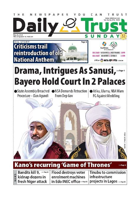 Nigerian Newspapers Daily Front Pages Review Sunday Th May