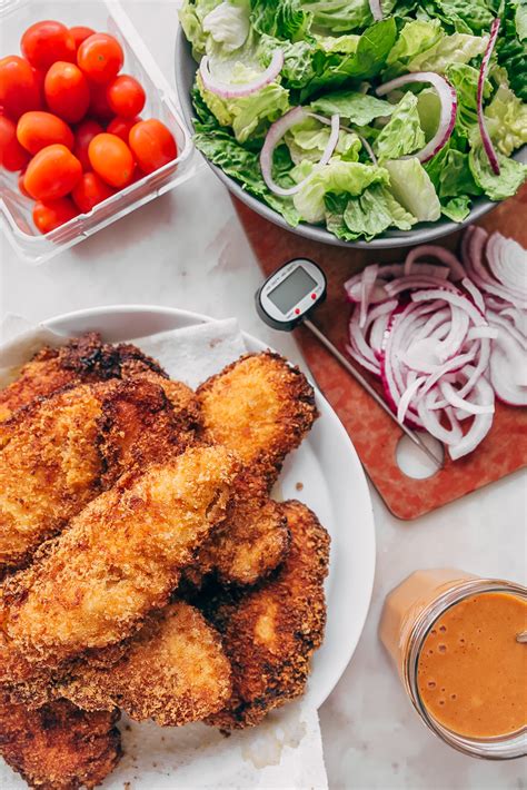 Crispy Chicken Salad With Sriracha Bbq Dressing Recipe Little Spice Jar