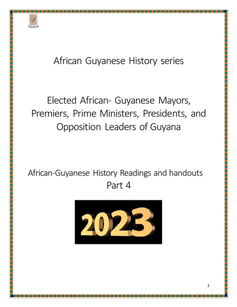 African Guyanese History series Part 4 by Institute Guyana - Issuu