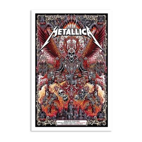 Art Metallica Europe Tour Poster Metallica Rock Band Poster