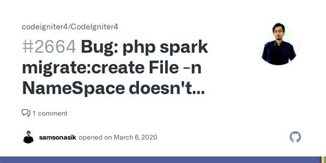 Bug Php Spark Migrate Create File N Namespace Doesn T Create