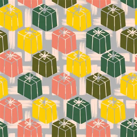 Premium Vector Ts Boxes With Bows Texture Vector Seamless Pattern